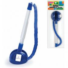 Ручка шариковая Brauberg настольная Counter Pen, синяя, пружинка, корпус синий, 0,5 мм, 1 шт (143259)