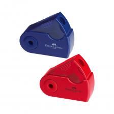 Пластиковая точилка Faber-Castell sleeve mini 1 отверстие, контейнер, красная/синяя 182711