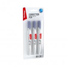 Корректирующий карандаш Berlingo 12 мл, металлический наконечник, 3 шт, блистер, европодвес KR_12005_3