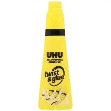 Клей универсальный UHU Twist & Glue прозрачный, в бутылочке для аккуратного нанесения, 90 мл (UHU 38850/43595) Уценка: дата производства 08/15