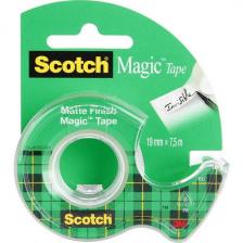 Клейкая лента канцелярская невидимая (скотч) Scotch Magic Tape 19mm x 7,5m с диспенсером (3M 8-1975D-EEME, 70005076974) Клейкая лента канцелярская невидимая (скотч) Scotch Magic Tape 19mm x 7,5m с диспенсером (3M 8-1975D-EEME, 70005076974)