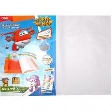 Пленка Deli Super Wings EZ75112, для книги, с липким слоем, набор 10шт, ПП, гладкая, прозрачная, 500х360мм