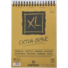 Альбом CANSON XL Extra-Blank для пастели и угля. Экстра белая, 21х29.7см, 90г/м2, 120л, спираль по короткой стороне (200787500)