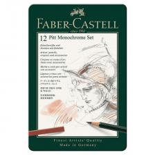 Набор художественный FABER-CASTELL "Pitt Monochrome", 12 предметов, металлическая коробка, 112975 Набор художественный FABER-CASTELL "Pitt Monochrome", 12 предметов, металлическая коробка, 112975