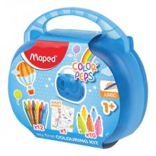 Набор для творчества MAPED "Color'Peps Jumbo", 10 фломастеров, 12 утолщенных восковых мелков, раскраска, пластиковый пенал, 897416 Набор для творчества MAPED "Color'Peps Jumbo", 10 фломастеров, 12 утолщенных восковых мелков, раскраска, пластиковый пенал, 897416
