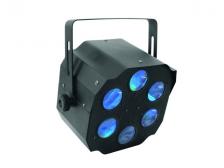 Eurolite LED FE-800 Flower effect многолучевой эффект цветка (6 лучей) с шириной пучка до 140 градусов. Звуковая активация и DMX управление (4 канала), светодиодный источник (5 светодиодов RGBAW по 3Вт : синий, красный, зелёный, белый и жёлтый). LED дисп Eurolite LED FE-800 Flower effect многолучевой эффект цветка (6 лучей) с шириной пучка до 140 градусов. Звуковая активация и DMX управление (4 канала), светодиодный источник (5 светодиодов RGBAW по 3Вт : синий, красный, зелёный, белый и жёлтый). LED дисп