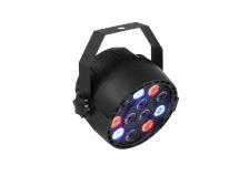 EUROLITE LED PARty Spot светодиодный прожектор PAR, 12 х 1 Вт RGBW светодиодов, угол луча 13°, управление DMX, автономно (встроенный микрофон), кабель питания 1 метр с евровилкой