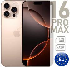 Смартфон Apple iPhone 16 Pro Max 256 ГБ, Desert Titanium, nano Sim+eSim (Европа)