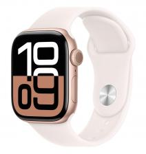 Apple Watch Series 10 GPS 42mm Aluminium Case with Rose Gold/Light Blush Sport Band S/M (MWWH3)