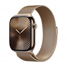 Часы Apple Watch Series 10, 46 мм, Gold Titanium Case with Gold Milanese M/L