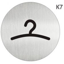 Информационная табличка «Гардероб, раздевалка, вешалка» пиктограмма K7