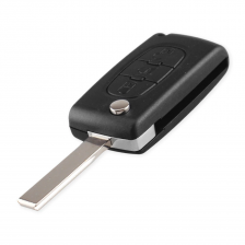 Ключ для Peugeot Пежо 207 307 308 407 607 807, 3 кнопки - 2+свет (корпус с лезвием HU83)
