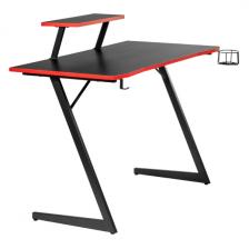 Игровой стол Bradex Basic, c полкой для монитора, 110х59х75 см, черный/красный (FR 0682)