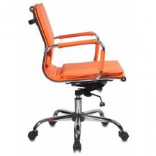 Кресло руководителя БЮРОКРАТ CH-993-Low/orange низкая спинка оранжевый искусственная кожа крестовина хром