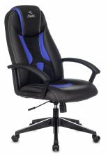 Кресло компьютерное Бюрократ Zombie 8 черный/синий искусственная кожа
