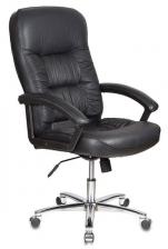 Кресло БЮРОКРАТ руководителя (черная кожа, алюминиевая основа) (T-9908AXSN-AB)