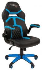 Кресло компьютерное Chairman game 18 черный/голубой