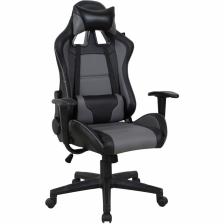 Игровое кресло BRABIX GT Racer GM-100, две подушки, экокожа, черное/серый