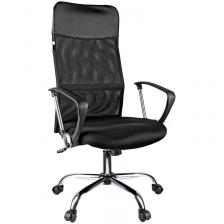 Кресло руководителя Helmi HL-E16 Content, ткань/сетка/экокожа черная, хром