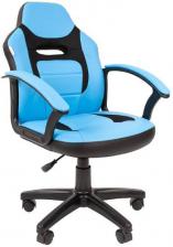 Кресло детское Chairman Kids 110 экопремиум черный/голубой (00-07049366)