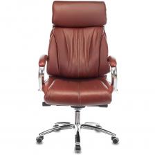 Кресло руководителя Бюрократ T-9904NSL светло-коричневый Leather Eichel кожа крестовина металл хром – фото 1