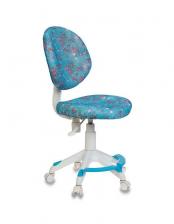 Кресло детское Бюрократ KD-W6-F/AQUA голубой аквариум сетка (пластик белый)
