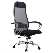 Кресло Метта К-3, хромированное, ткань сетка, черное (532440)