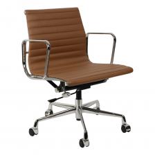 Эргономичное кресло Eames Style Ribbed Office Chair EA 117 коричневая кожа