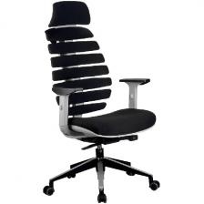 Кресло Riva Chair Shark Серый пластик/Чёрная ткань (26-28)