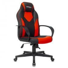 Кресло компьютерное BRABIX "Game GM-017", экокожа/ткань, черное/красное, 532642