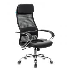 Кресло для руководителя Бюрократ CH-608SL черное (искусственная кожа/сетка/ткань, металл)