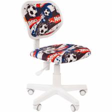 Детское компьютерное кресло CHAIRMAN KIDS 106 ткань футбол, белый пластик