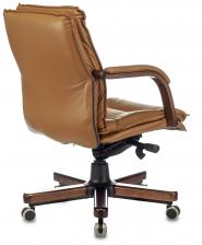 Офисная мебель Бюрократ T-9927WALNUT-LOW/MUS (Office chair T-9927WALNUT-LOW mustard leather low back cross metal/wood) – фото 3