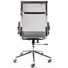 Кресло для руководителя NORDEN Хельмут Grey, хром, сетка, цвет серый – фото 3