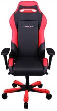 Кресло DxRacer OH/IS11 Iron, чёрно-красное, кожа-PU, регулируемый угол наклона, механизм качания