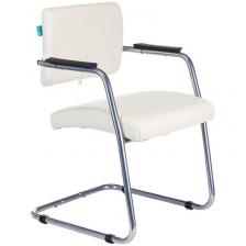 Конференц-кресло Бюрократ CH-271N белое (искусственная кожа, металл хромированный)