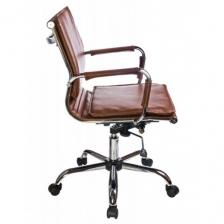 Кресло руководителя БЮРОКРАТ CH-993-Low/Brown низкая спинка коричневый искусственная кожа крестовина хром
