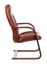 Офисная мебель Бюрократ T-9923WALNUT-AV/CH (Office chair T-9923WALNUT-AV light brown Leather Eichel leather runners wood) – фото 2
