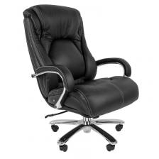 Кресло для руководителя Chairman 402 черное (натуральная кожа с компаньоном, металл)