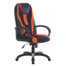 Кресло компьютерное BRABIX PREMIUM "Rapid GM-102", НАГРУЗКА 180 кг, экокожа/ткань, черно/оранжевое, 532420