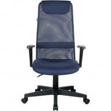 Кресло руководителя Бюрократ KB-8 синий TW-05N TW-10N сетка/ткань с подголов. крестовина пластик – фото 2