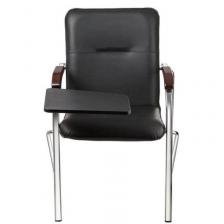Конференц-кресло Samba ST черный/орех (искусственная кожа, металл хромированный) – фото 1