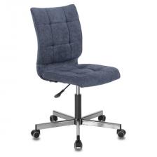 Кресло BRABIX "Stream MG-314", без подлокотников, пятилучие серебристое, ткань, темно-синее, 532397