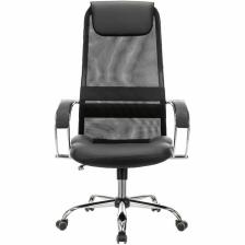 Кресло для руководителя BRABIX Premium Stalker EX-608 CH, хром, ткань/сетка/экокожа, черное – фото 1