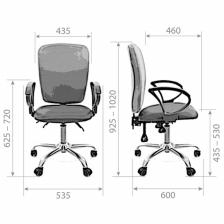 Компьютерное кресло CHAIRMAN 9801 15-13 серый/15-41 голубой, ткань – фото 3