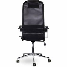Кресло для руководителя BRABIX Premium Pilot EX-610 CH, хром, ткань/сетка/экокожа, черное – фото 4