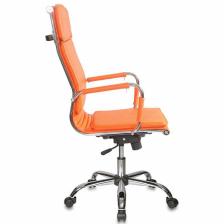 Кресло руководителя Бюрократ CH-993/orange оранжевый искусственная кожа крестовина хромированная – фото 2