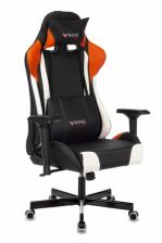 Кресло ZOMBIE игровое VIKING TANK черный/оранжевый/белый искусственная кожа с подголов. крестовина металл (VIKING TANK ORANGE)