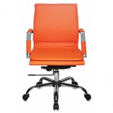 Кресло руководителя БЮРОКРАТ CH-993-Low/orange низкая спинка оранжевый искусственная кожа крестовина хром – фото 1