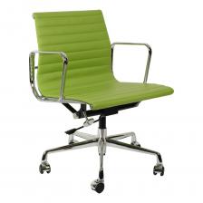 Эргономичное кресло Eames Style Ribbed Office Chair EA 117 салатовая кожа